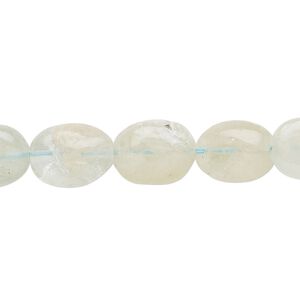 Aquamarine 1pkg1, hand-cut puffed oval bead 14 inch 10x8mm-14x10mm