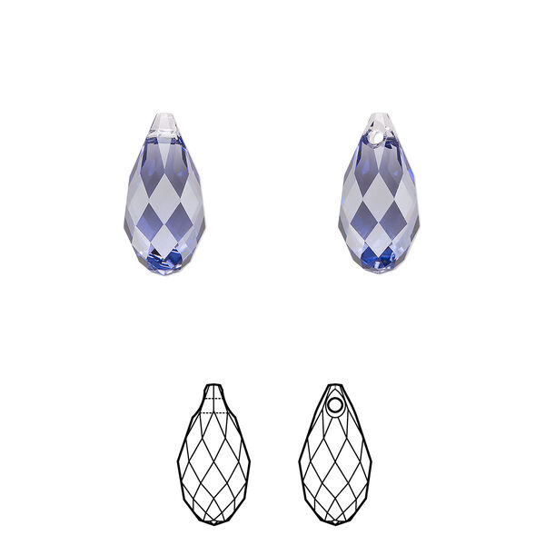 Briolette 24pk tanzanite, Crystal Passions® 13x6.5mm pendant drop 6010 image number 0