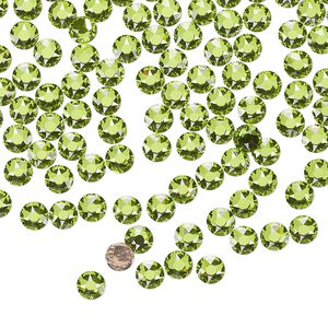 Flat back 144pk citrus green foil back, Crystal Passions® hotfix 3.8-4mm round SS16 2078
