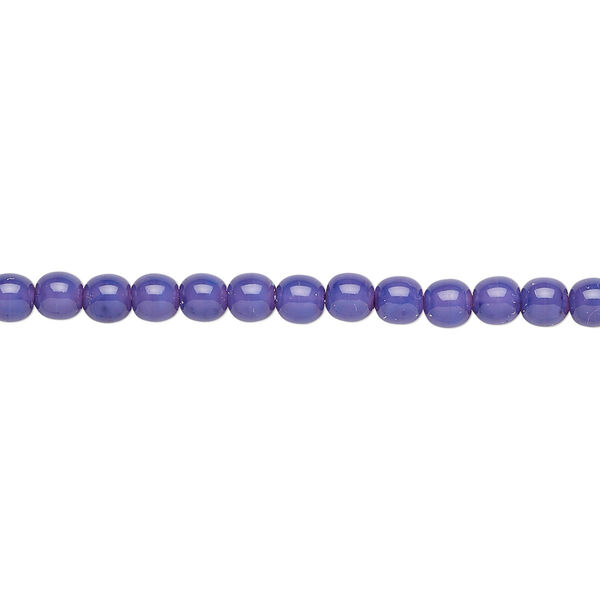 Bead, Czech dipped décor glass druk, opaque purple, 4mm round. Sold per 15-1/2" to 16" strand. image number 0