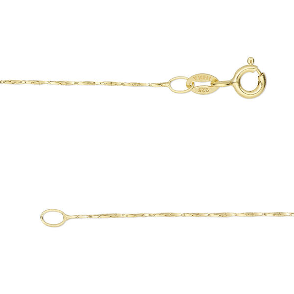 Chain, Gossamer™, "vermeil," 0.65mm twisted cable, 20 inches with springring clasp. Sold individually. image number 0