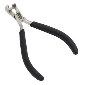 Pliers, Beadalon&reg;, banding, rubber and steel, black, 5-1/4 inches with 4mm wide groove, double band. Sold individually.