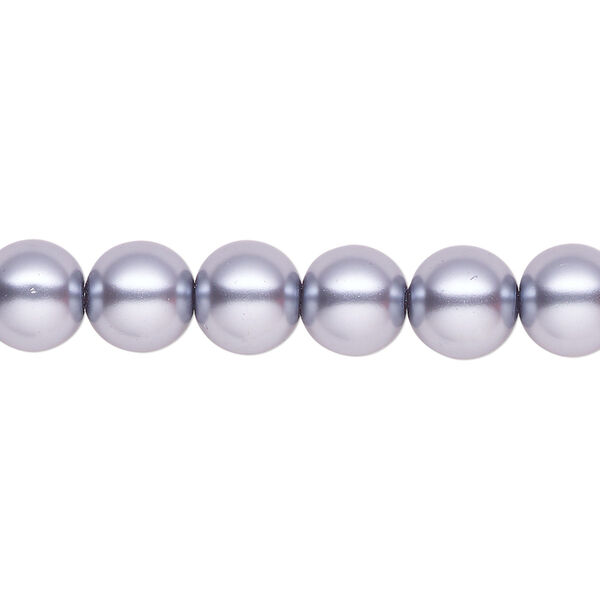 Pearl 2pk pewter, Celestial Crystal® 8mm round 15.5-16 inch image number 0