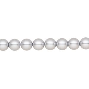 Pearl 200pk light grey, Preciosa Czech crystal 6mm round