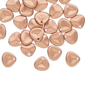 Drop, Preciosa, Czech pressed glass, opaque copper, 8x7mm triangular teardrop. Sold per pkg of 30.