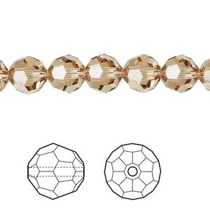 Bead 12pk light Colorado topaz, Crystal Passions® 8mm round 5000