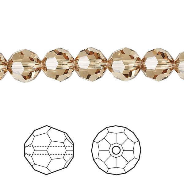 Bead 12pk light Colorado topaz, Crystal Passions® 8mm round 5000 image number 0