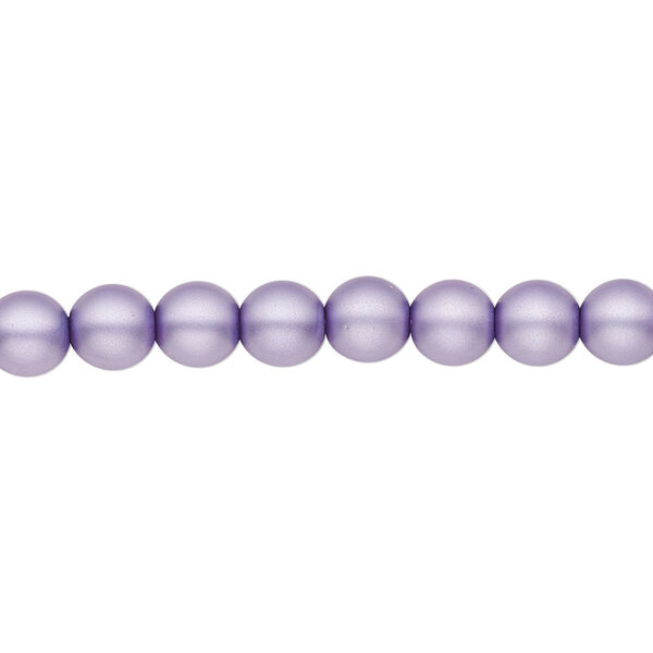 Bead, Czech pearl-coated glass druk, opaque matte lavender, 6mm round. Sold per 15-1/2" to 16" strand. image number 0