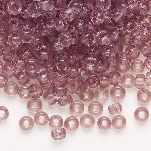 Seed bead, Miyuki, glass, pkg/25g, #6 rocaille, transparent smoky amethyst (RR-142). image number 0