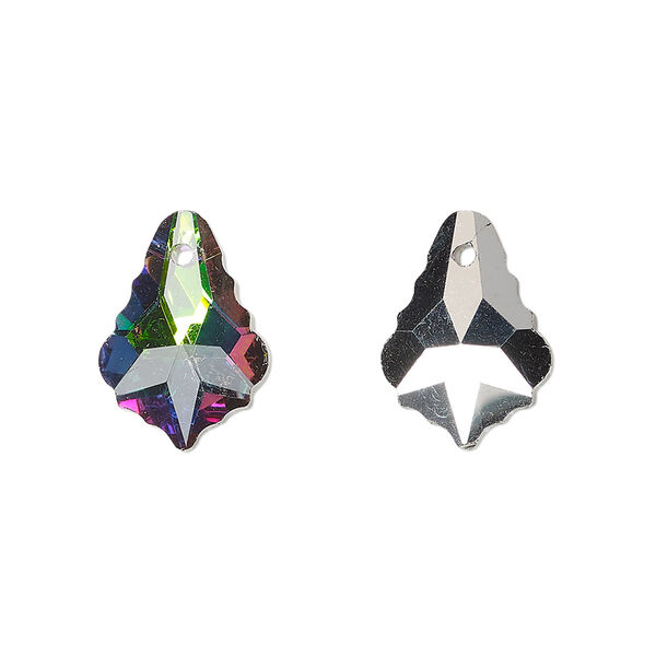 Drop, glass, opaque clear vitrail medium, 16x11mm baroque. Sold per pkg of 10. image number 0