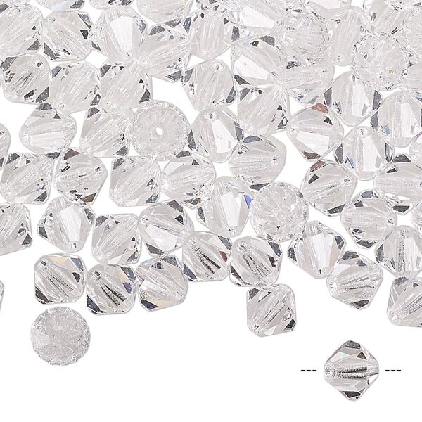 Bead 144pk crystal, Preciosa Czech crystal 6mm bicone image number 0