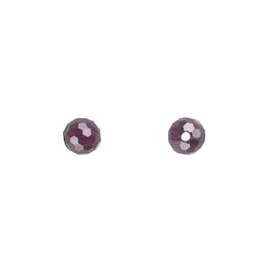 Bead, acrylic, purple, 6mm faceted round. Sold per 100-gram pkg, approximately 740-790 beads.