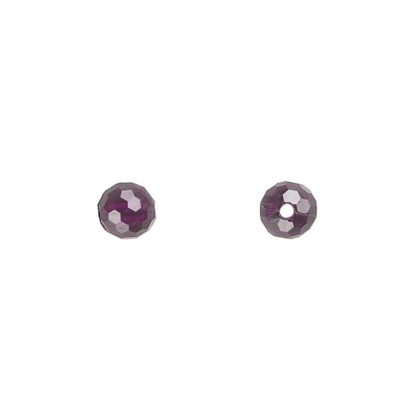 Bead, acrylic, purple, 6mm faceted round. Sold per 100-gram pkg, approximately 740-790 beads. image number 0