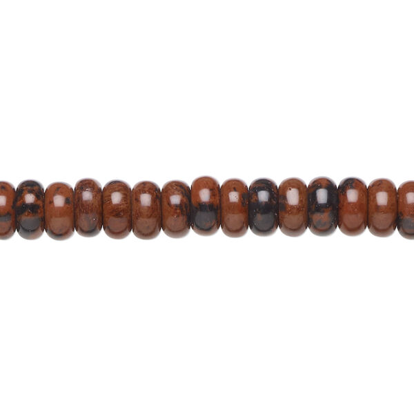 Bead, mahogany obsidian (natural), 6x3mm rondelle, B grade, Mohs hardness 5 to 5-1/2. Sold per 15-1/2" to 16" strand. image number 0