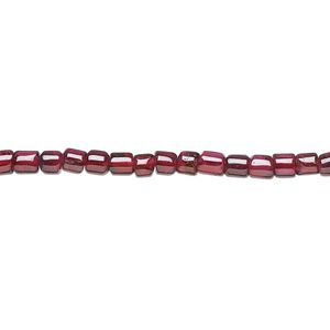 Garnet 1pkg1, hand-cut tube bead 15.5-16 inch 3mm