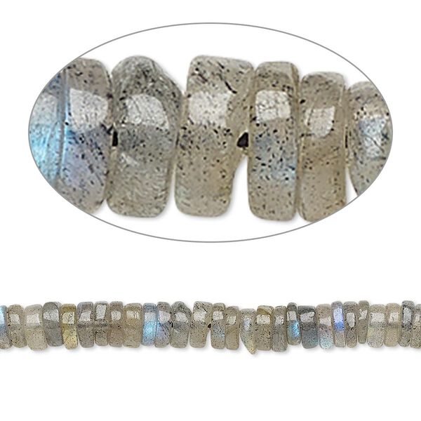 Labradorite 1pkg1, hand-cut rondelle bead natural 8 inch 4x1mm-6x2mm image number 0