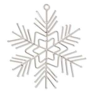 Ornament frame, steel wire, 5-1/2 inch snowflake. Sold per pkg of 2.