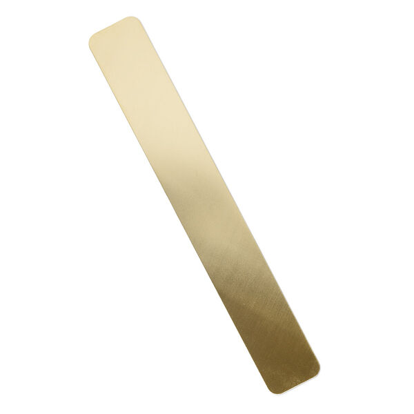 Sheet, copper and zinc, jeweler's bronze, half-hard, 7x1-inch rectangle with rounded corners, 24 gauge. Sold individually. image number 0