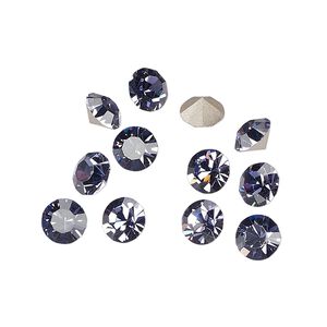 Chaton 12pk tanzanite foil back, Preciosa MAXIMA Czech crystal rhinestone 6.14-6.32mm 15-cut faceted round SS29