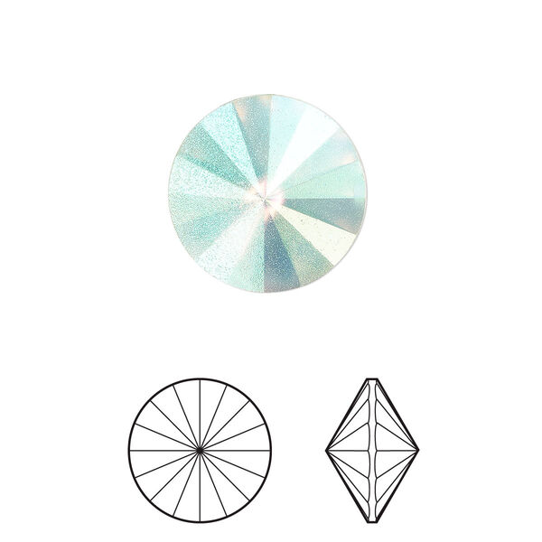 Chaton 2pk chrysolite pastel foil back, Crystal Passions® 14mm rivoli 1122 image number 0