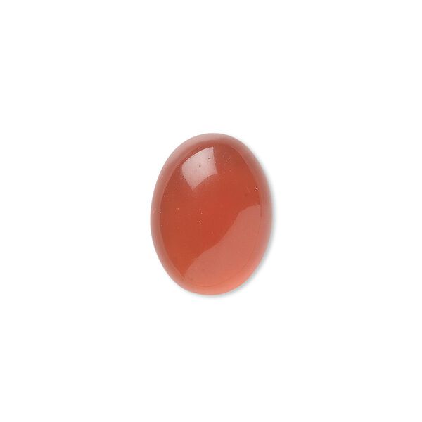 Cabochon, carnelian (dyed / heated), 14x10mm calibrated oval, B grade, Mohs hardness 6-1/2 to 7. Sold per pkg of 4. image number 0