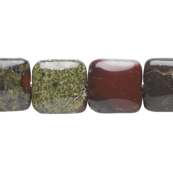 Dragon blood jasper 1pkg1, puffed square bead natural 15.5-16 inch 14mm image number 0