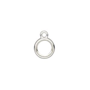 Drop, Almost Instant Jewelry®, sterling silver, 10mm round with open back and SS39 rivoli setting. Sold individually.