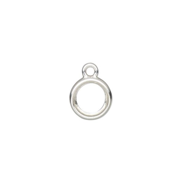 Drop, Almost Instant Jewelry®, sterling silver, 10mm round with open back and SS39 rivoli setting. Sold individually. image number 0