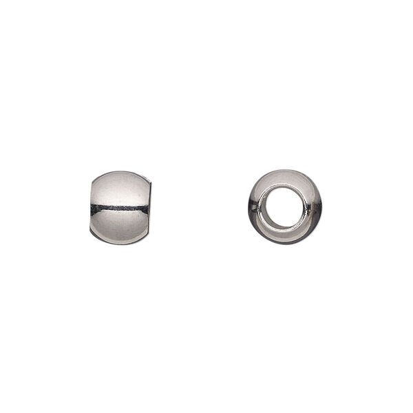 Bead, stainless steel, 8x6mm rondelle. Sold per pkg of 10. image number 0