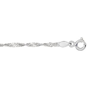 Chain 1pkg1 sterling silver Singapore, 2.3mm twisted / mixed clasp, 36 inch
