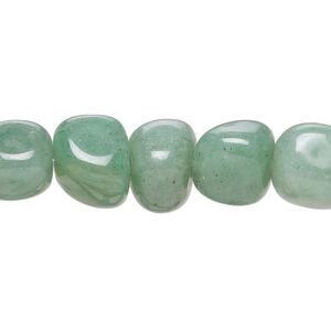 Green aventurine 1pkg1, nugget bead natural, 15 inch mini to small