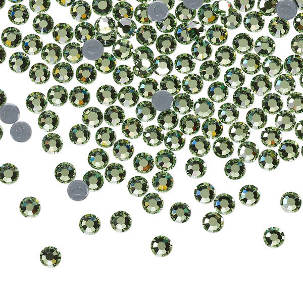 Flat back, Dance With Me™ crystal hotfix rhinestone, peridot, foil back, 3-3.2mm rose, SS12. Sold per pkg of 144 (1 gross). image number 0
