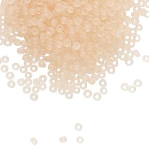 Seed bead, TOHO BEADS®, glass, pkg/7.5g, #11 round, translucent frosted rosaline (TR-11-11F).