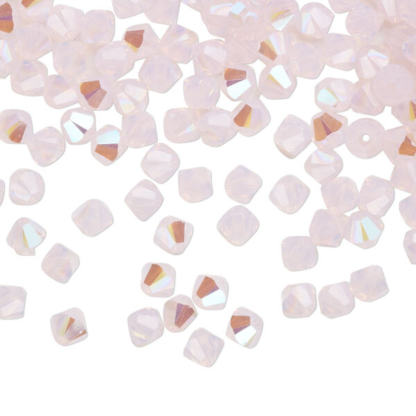 Bead 144pk rose water opal shimmer, Crystal Passions® 4mm bicone 5328 image number 0