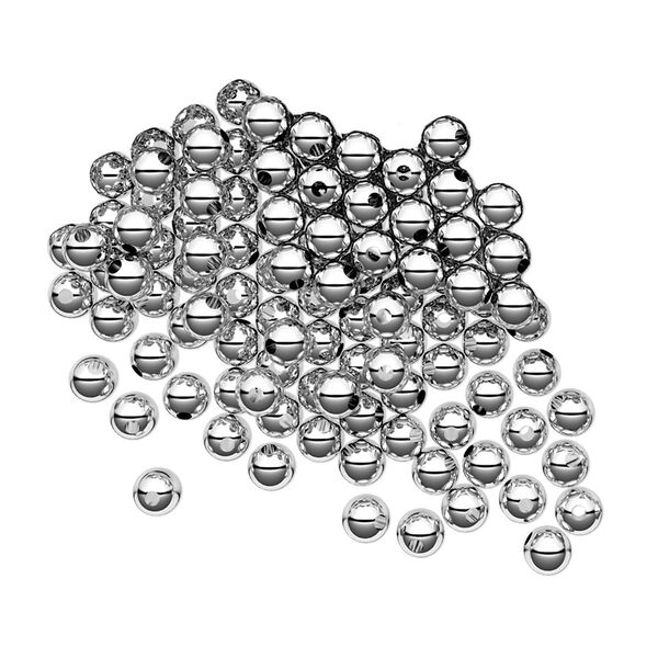 Bead, sterling silver, 3mm seamless-look round. Sold per pkg of 100. image number 0