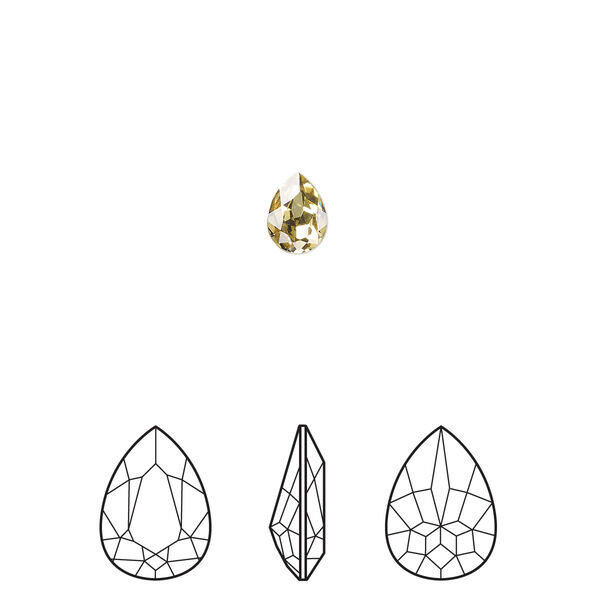 Fancy stone 1pkg360 dark jonquil foil back, Swarovski® ReCreated™ 6x4mm pear 4320 image number 0