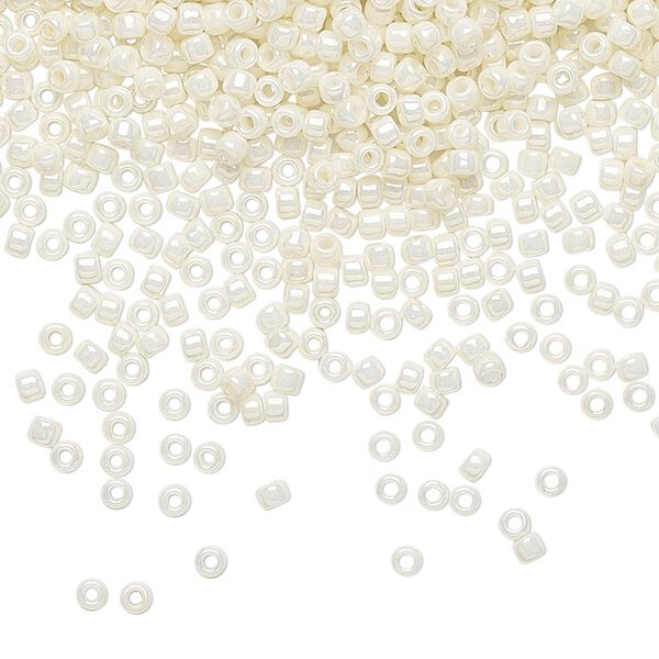 Seed bead, TOHO BEADS®, glass, pkg/250g, #11 round, opaque luster Navajo white (TR-11-122). image number 0