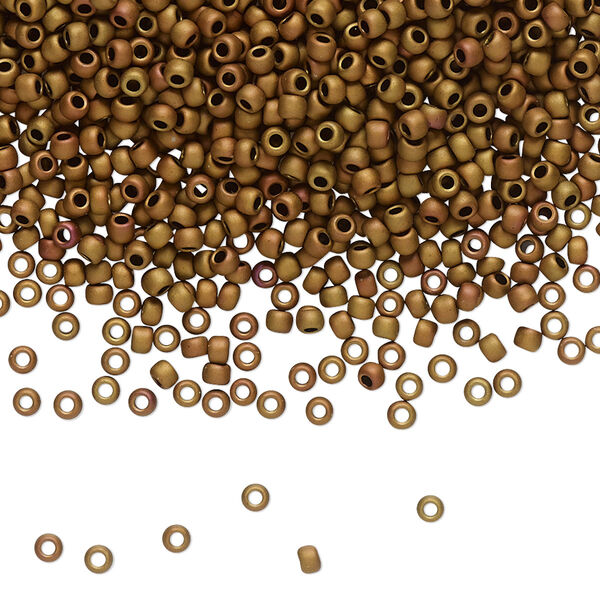 Seed bead, TOHO BEADS®, glass, pkg/50g, #11 round, opaque pastel frosted mudbrick (TR-11-618). image number 0