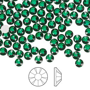 Flat back 144pk emerald foil back, Preciosa MAXIMA Czech crystal rhinestone 3.8-4mm chaton rose round SS16