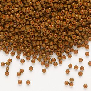 Seed bead, Miyuki, glass, pkg/25g, #11 rocaille, opaque matte, (RR-1687).