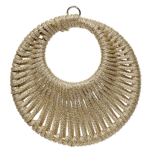 Focal, nylon and imitation rhodium finished steel, metallic gold, 44.5mm wrapped go-go. Sold per pkg of 2. image number 0