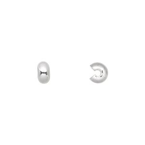 Crimp cover, silver-plated brass, 5mm round. Sold per pkg of 500.
