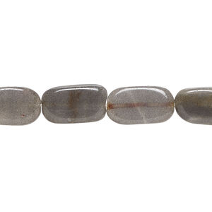 Grey aventurine 1pkg1, hand-cut flat oval bead natural, 12 inch 10x7mm-16x10mm