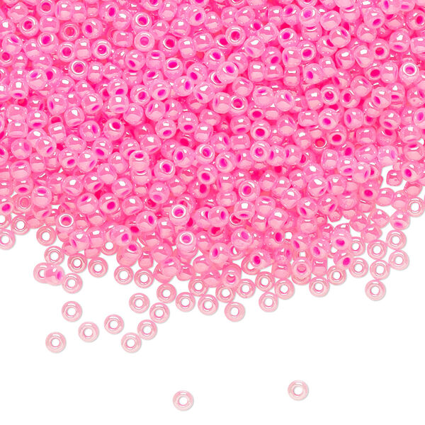 Seed bead, TOHO BEADS®, glass, pkg/7.5g, #11 round, opaque ceylon hot pink (TR-11-910). image number 0