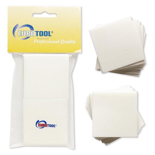 Polishing pads, EUROTOOL®, foam, off-white, 2-inch square. Sold per pkg of 20. image number 0
