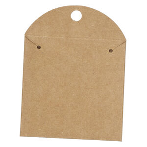 Necklace card, kraft paper, 3 x 2-1/3 inches with envelope. Sold per pkg of 50.