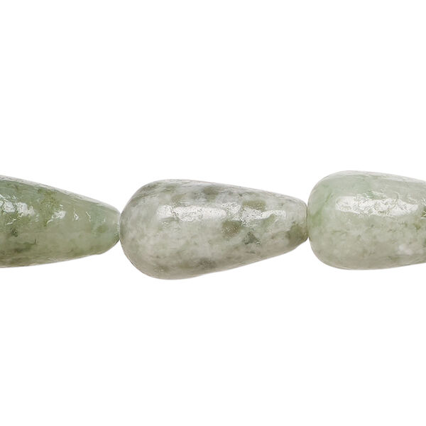 Jadeite 1pkg1, teardrop bead natural, 15 inch 19x9mm-21x11mm image number 0