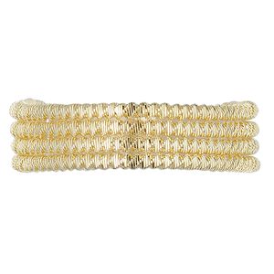 French wire, gold-plated copper, 2mm fancy spiral. Sold per approximately 13-1/2 to 15 inch strand.