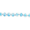 Bead, glass 1pkg8, opaque white and turquoise blue, 14mm hand-painted round. image number 1