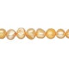 Freshwater pearl 1pkg1, semi-round, 15.5-16 inch marigold 6-8mm cultured image number 0